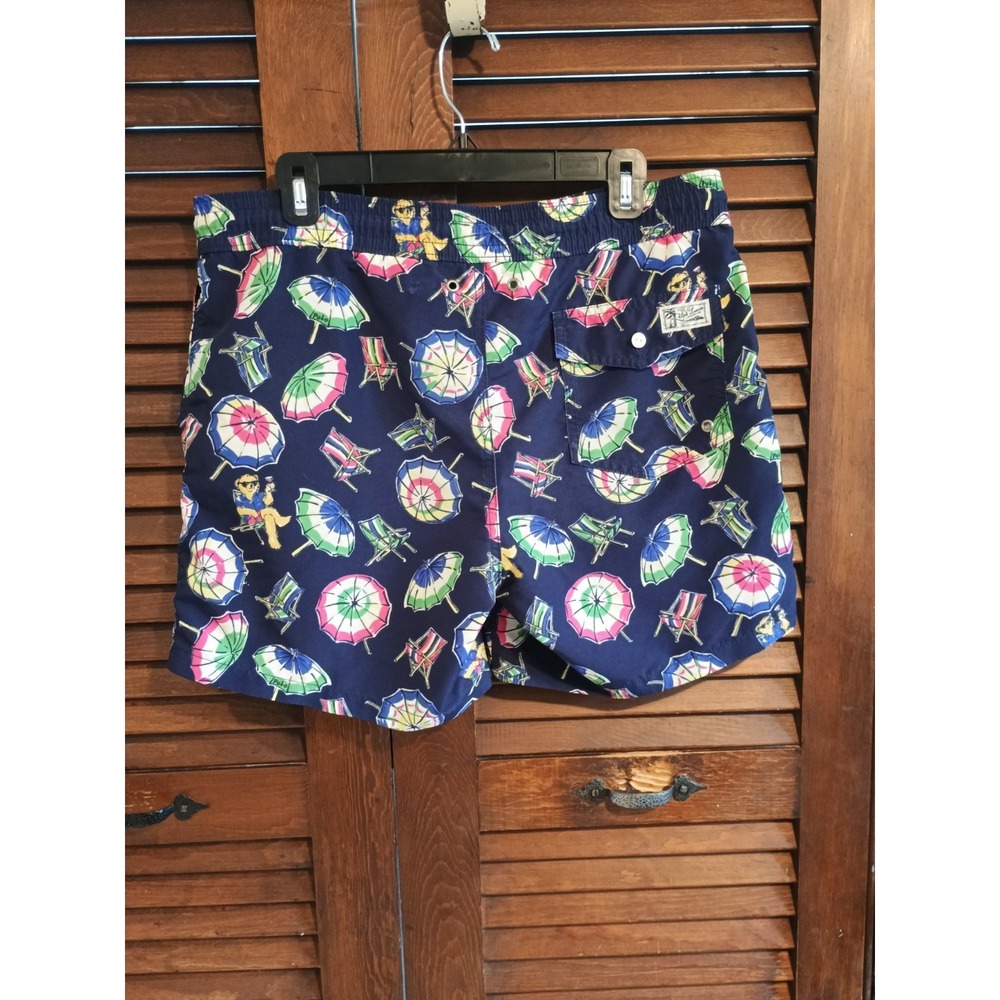 NWT Polo Golf Ralph Lauren Umbrella Swim Trunks Colorful Navy, Sz Small READ - Picture 6 of 12